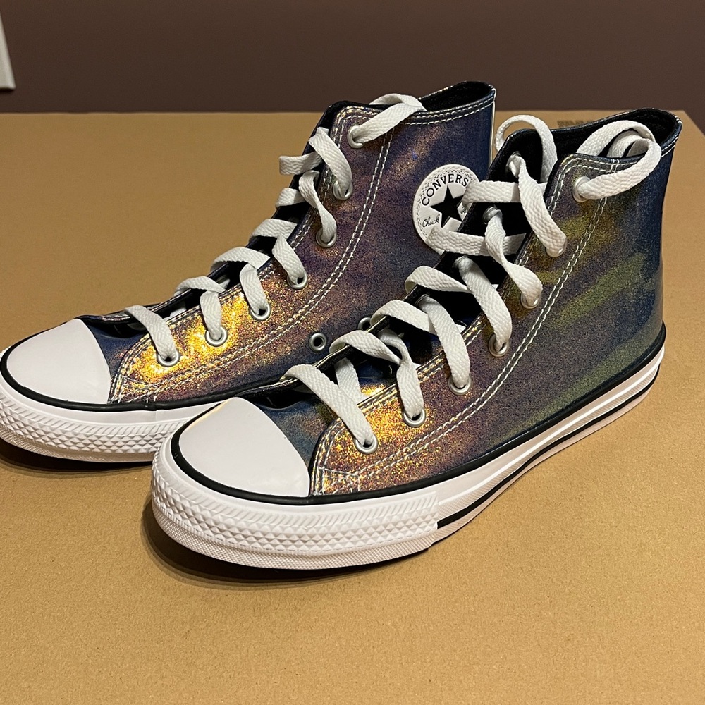 NWOT Converse All Stars Holographic Shimmer High Tops - Picture 6 of 6